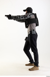 Whole Body Weapons-Pistol Man Pose with pistol White Army Athletic Studio photo references